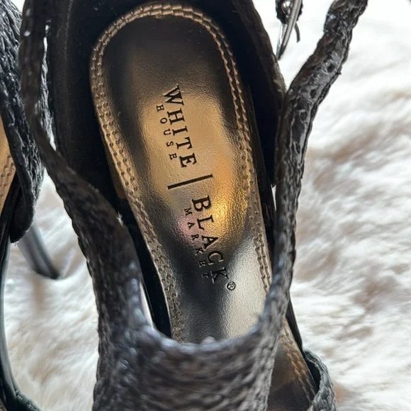 NEW WHITE HOUSE BLACK MARKET STRAW HEELS - Picture 6 of 7